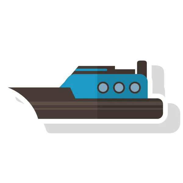 Isolato yacht design del veicolo della nave — Vettoriale Stock