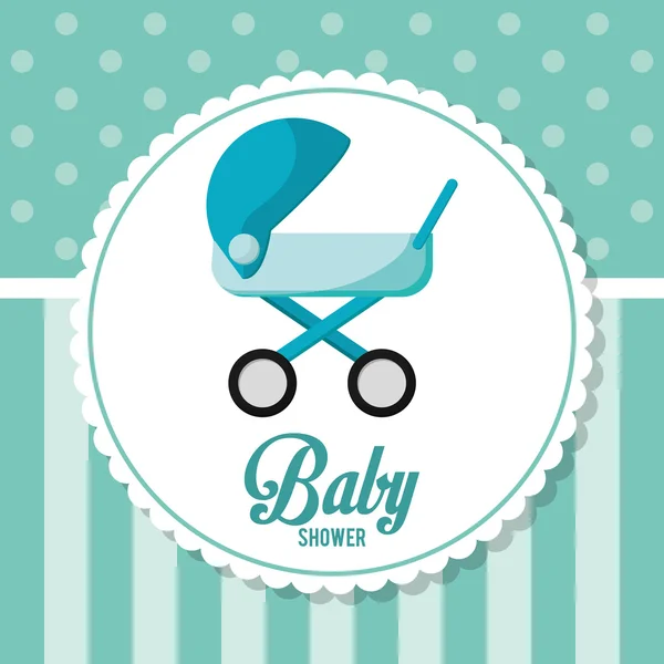 Poussette de conception de carte de douche bébé — Image vectorielle