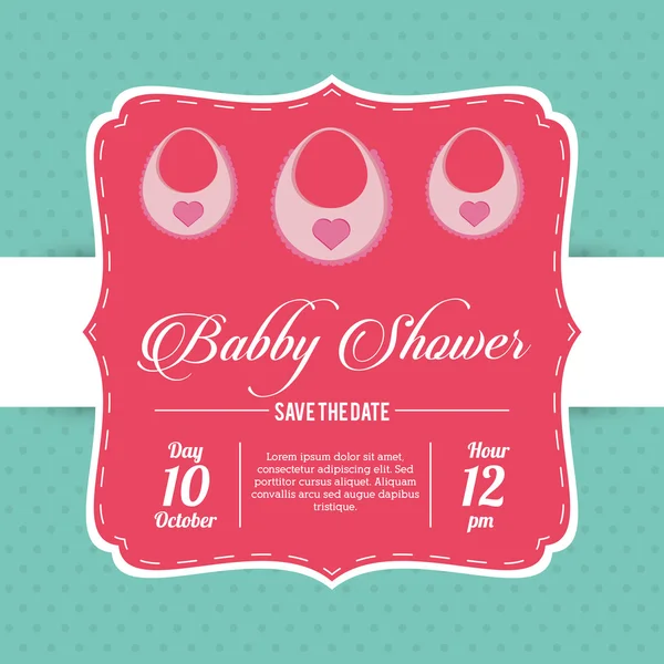 Bavoir de conception de carte de douche de bébé — Image vectorielle