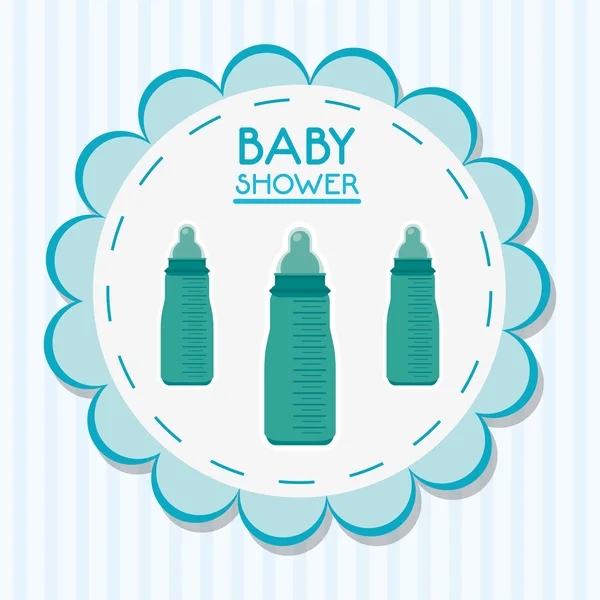 Botella de diseño de tarjeta de ducha de bebé — Vector de stock