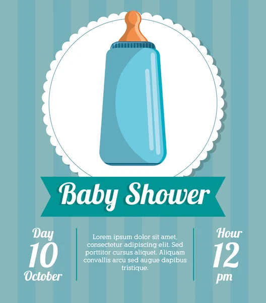 Botella de diseño de tarjeta de ducha de bebé — Vector de stock