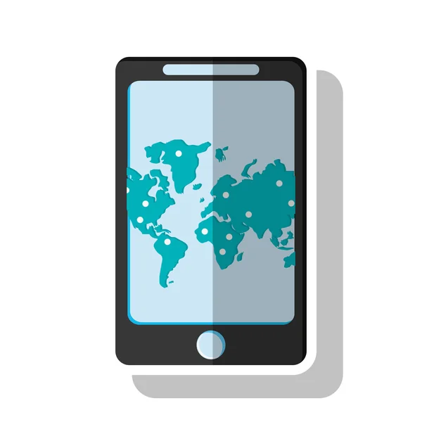 Mapa dentro de smartphone del concepto de viaje — Vector de stock