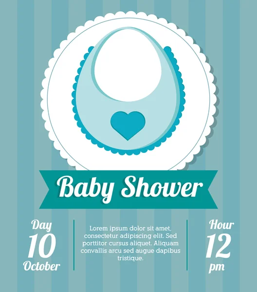 Babero de diseño de tarjeta de ducha de bebé — Vector de stock