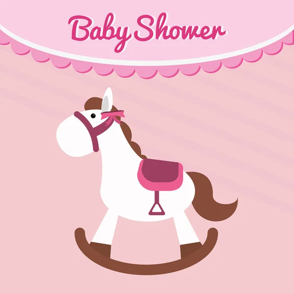 Caballo de bebé ducha tarjeta de diseño — Archivo Imágenes Vectoriales