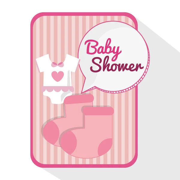 Paño de bebé de diseño de tarjeta de ducha bebé — Archivo Imágenes Vectoriales