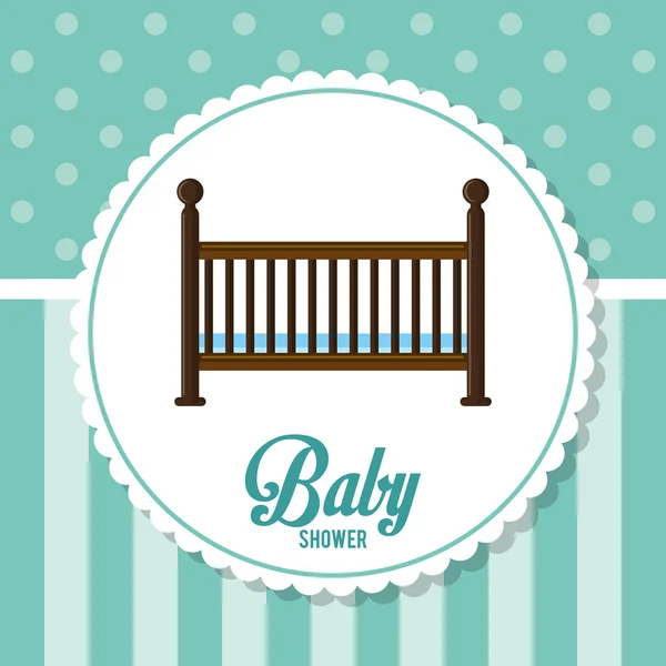 Cuna de bebé ducha tarjeta de diseño — Vector de stock