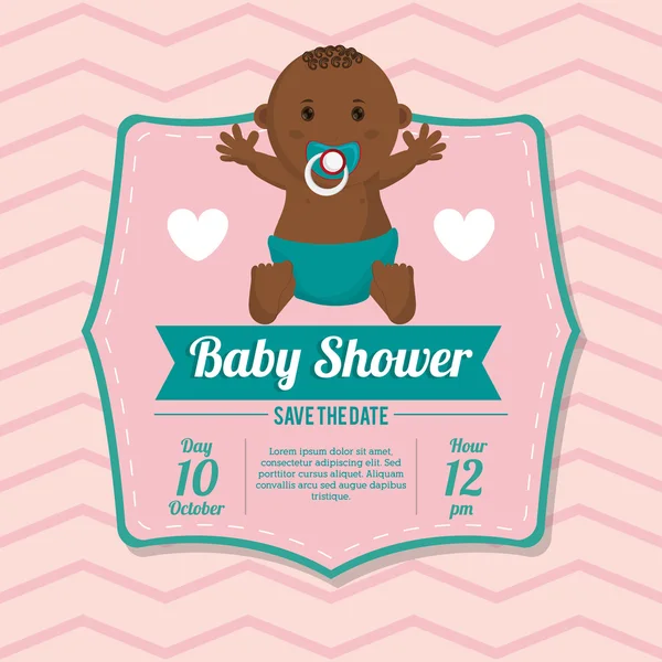 Bébé garçon de conception de carte de douche bébé — Image vectorielle
