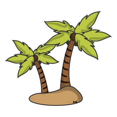 İzole palmiye ağacı endüstriyel tesis tasarımı