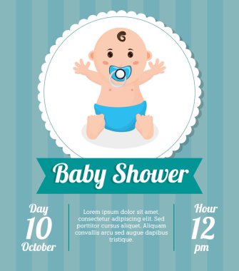 Erkek bebek, bebek duş kartları tasarımı