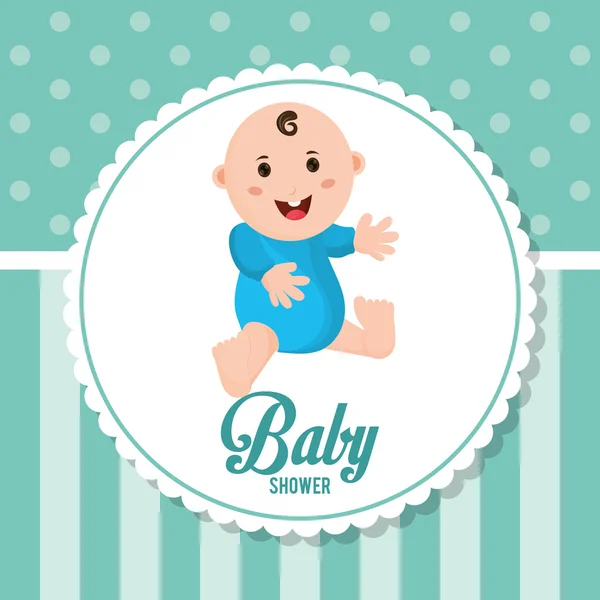 Bebé niño de diseño de tarjeta de ducha de bebé — Vector de stock