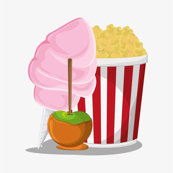 Pop corn fast and carnival food design — Stock Vector