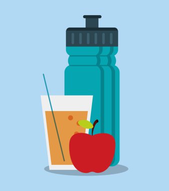 Şişe ve sağlıklı yaşam tarzı tasarım