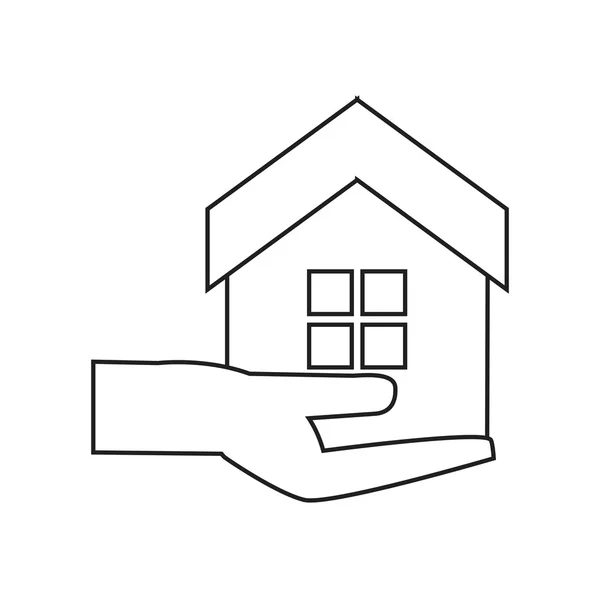 Isolated house over hand design — Stock Vector