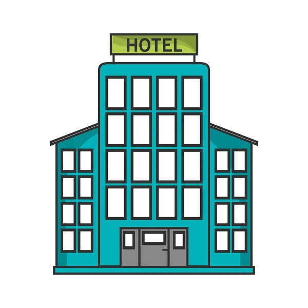 Hôtel de voyage et concept de tourisme — Image vectorielle