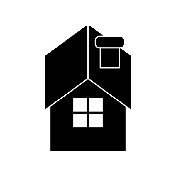 Geïsoleerd huis en thuis gebouwontwerp — Stockvector