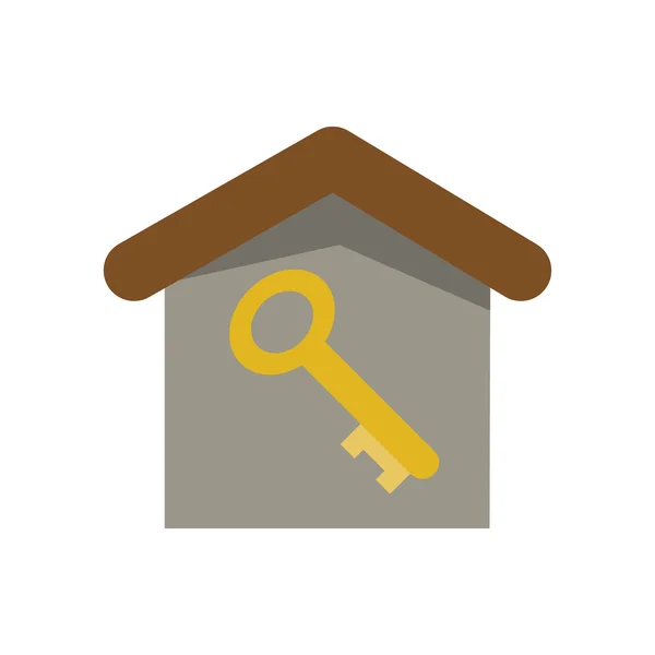 Isolerade nyckel släpper hus design — Stock vektor