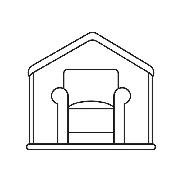 Isolated chair inside house design — Stock Vector