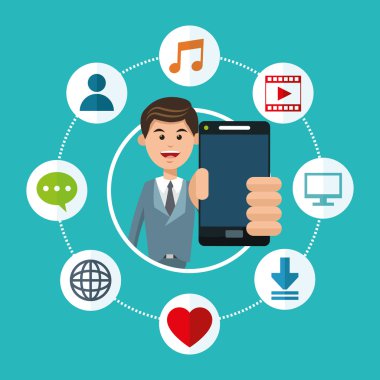 Mobil insanlar tasarım karikatür