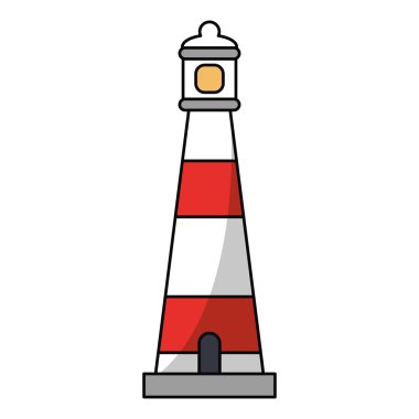 İzole yaz deniz feneri