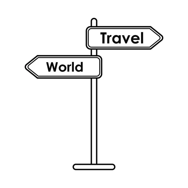 Viaje y señalización vial mundial concepto de turismo — Vector de stock