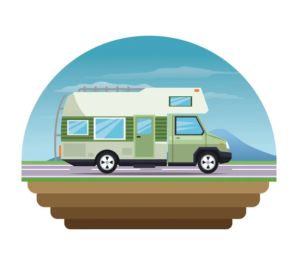 Kamp aracına araç ve ulaşım tasarım — Stok Vektör