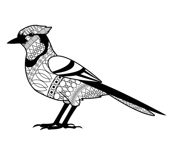 Conception oiseau noir et blanc — Image vectorielle