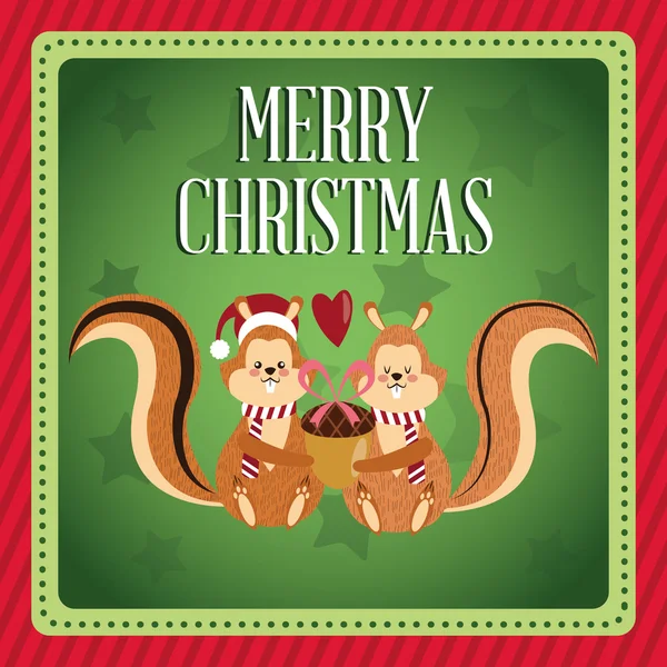 Desenhos animados esquilo de design temporada de Natal —  Vetores de Stock