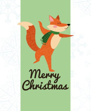 Fox karikatür Noel sezon tasarım