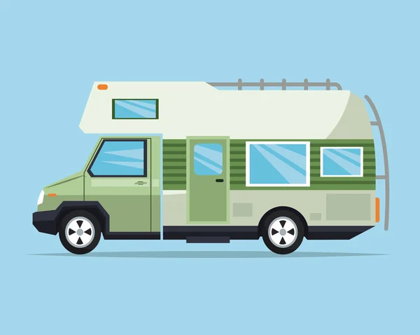 Kamp aracına araç ve ulaşım tasarım — Stok Vektör