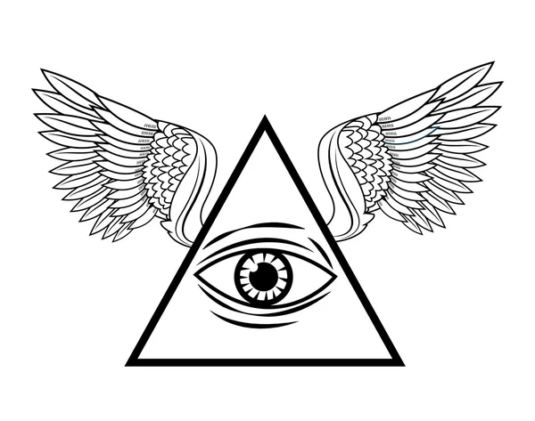 Eye of providence tattoo art design — Stock Vector