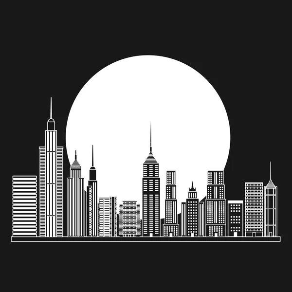 Edificios de diseño de grandes ciudades — Vector de stock