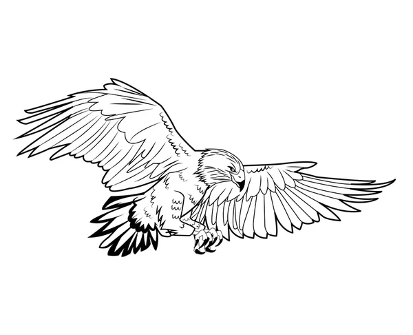 Águila tatuaje arte diseño — Vector de stock