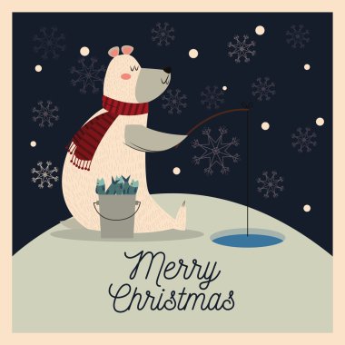 Ayı karikatür Noel sezon tasarım