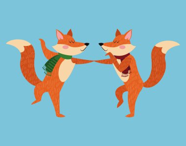 Fox karikatür Noel sezon tasarım