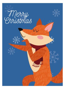 Fox karikatür Noel sezon tasarım