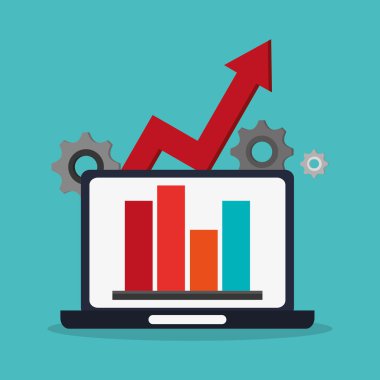 Dizüstü bilgisayar ve dijital pazarlama tasarım