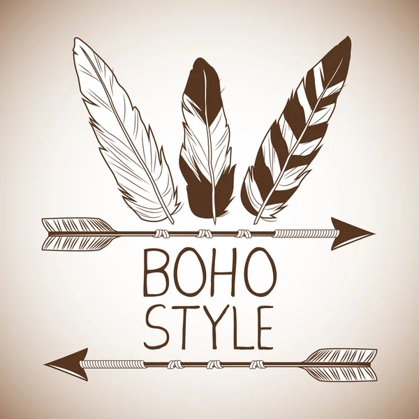 Boho-Stil Bohemien und Ornament-Design — Stockvektor