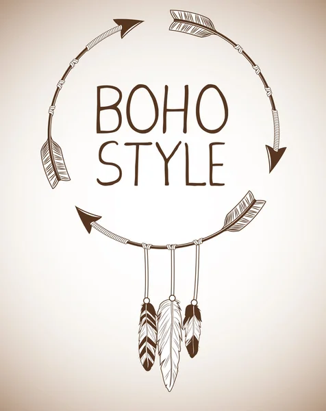 Boho estilo boêmio e design de ornamento —  Vetores de Stock