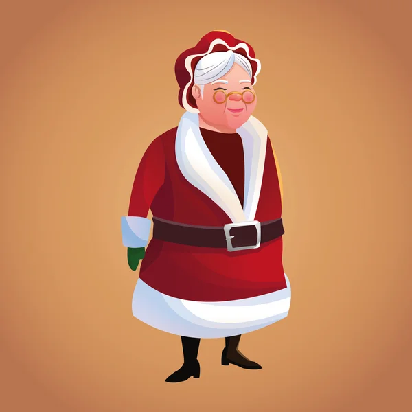 Santas żona kreskówka Bożego Narodzenia — Wektor stockowy