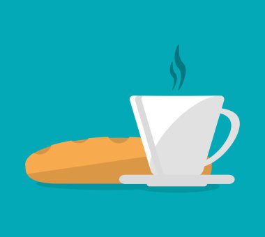 Kupa ve lokanta konseptinin ekmek