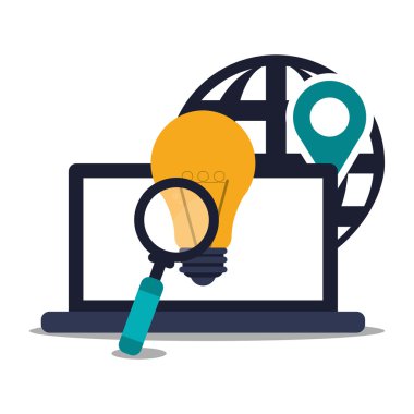 Dizüstü bilgisayar ve dijital pazarlama tasarım