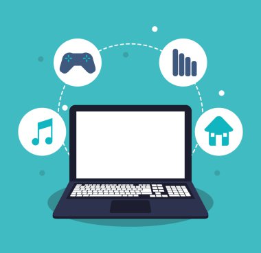 Laptop ve sosyal medya tasarım