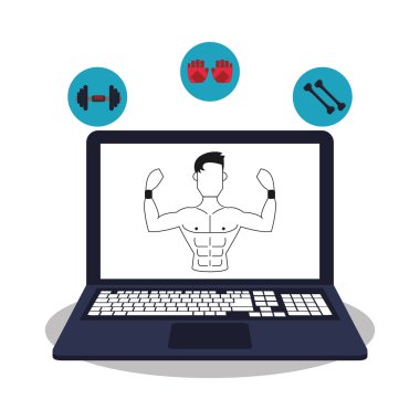 Laptop ve sağlıklı yaşam tarzı tasarım