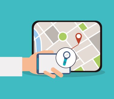 Akıllı telefon ve gps Tasarım Haritası