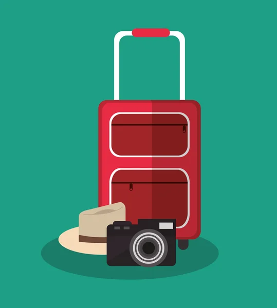 Bagages de voyage et concept de tourisme — Image vectorielle