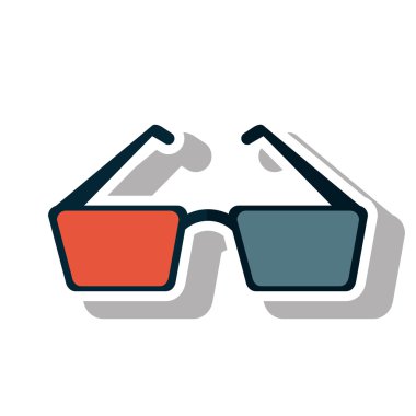 İzole sinema 3d gözlük tasarım