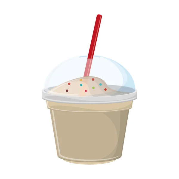 Desain es krim milkshake yang terisolasi - Stok Vektor