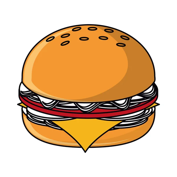 Hamburger isolato food design — Vettoriale Stock