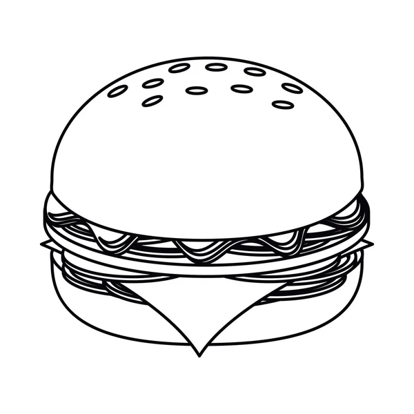 Isolated hamburger food design — Stock Vector