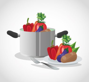 Sebze ve pişirme tencere tasarım